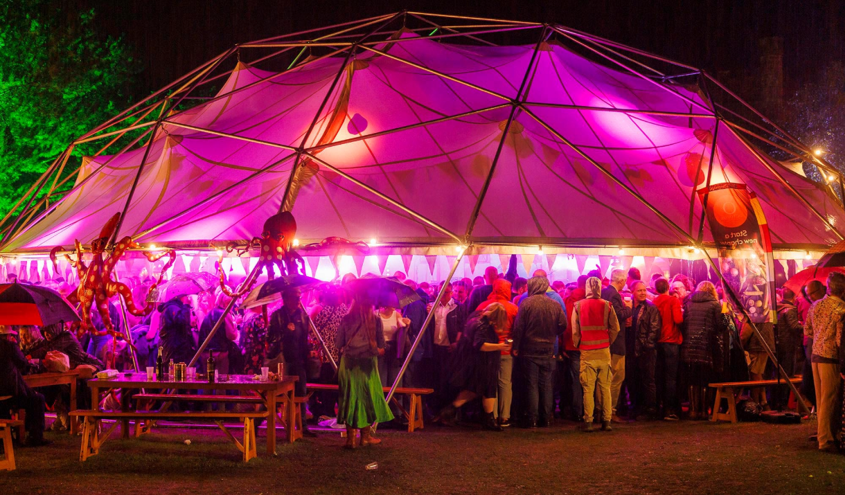 night time at food festival